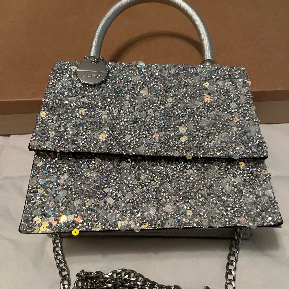 Aldo Silver Sparkle Mini Bag